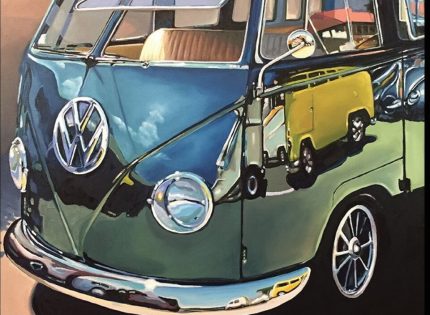 VW Bus Wooden Jigsaw Puzzle by Art McNaughton