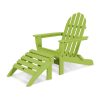 Classic Folding Adirondack and Ottoman in Lime