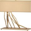 Brindille Table Lamp in Soft Gold finish w Flax Shade