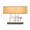 Cavaletti Table Lamp with Burnished Steel finish and Doeskin Suede Shade