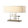 Cavaletti Table Lamp with Burnished Steel finish and Flax Shade
