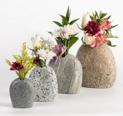 Funky Rock Designs Stone Flower Vases