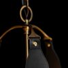 Saratoga Pendant Details in antique brass and black leather