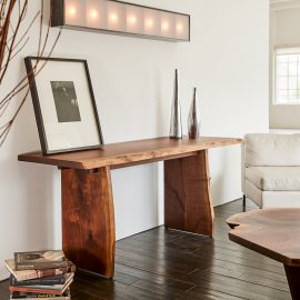 Alana Natural Console Table with slab legs