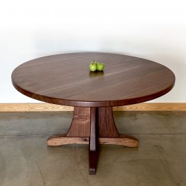 Farmhouse Round Table with traditional base