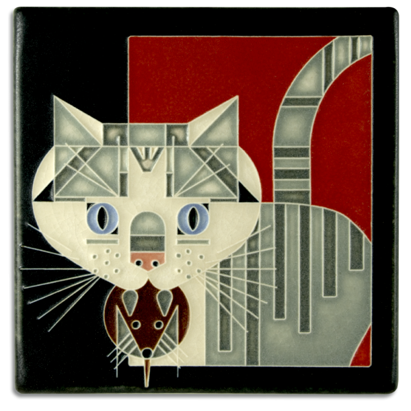 Barn Kitty (Green), 6x6 selling Charley Harper Design Motawi Tile and Wood Frame