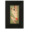 Giraffe and a Half Sage Tile in Ebony Frame