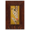 Giraffe and a Half Yellow Tile in Craftsman Oak Frame