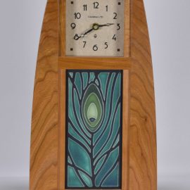 Arts & Crafts 4x8 Tile Clock in Natural Cherry
