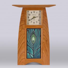 Arts Crafts 4x8 Tile Clock in Natural Cherry