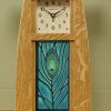 Arts & Crafts 4x8 Tile Clock in Nut Brown Oak