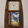 Arts & Crafts 6x8 Tile Clock in Black Walnut