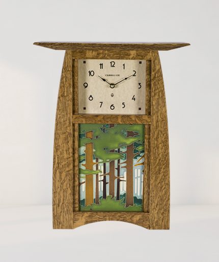 Arts & Crafts 6x8 Tile Clock in Nut Brown Oak