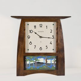Arts & Crafts 8x4 Tile Clock in Walnut