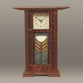 Craftsman Oak Prairie Style Clock with 4x8 Tile