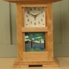 Prairie Style 4x4 Tile Clock in Solid Cherry