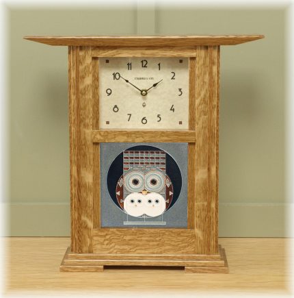 Prairie Style 6x6 Tile Clock in Nut Brown Oak