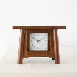 Scandinavian Mantel Clock in Walnut