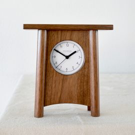 Scandinavian Shelf Clock in Walnut