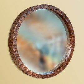 Totino round copper mirror