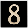 4x4 House Number Eight Tile w black Background