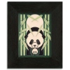 Green Panda Panda Tile in Ebony frame
