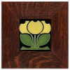Yellow Flower Buds Tile in Oak Frame